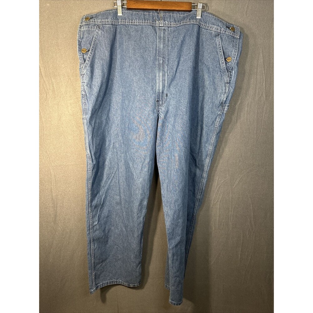 Key Imperial Mens Bib Overalls Size 46 X 30 Denim Blue Farm Work Barn Carpenter